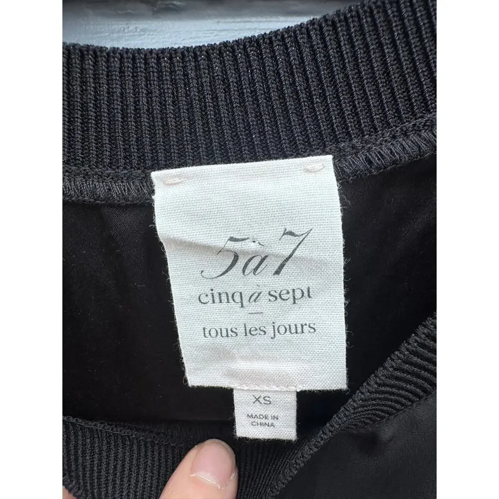 CINQ A SEPT Tous Les Jours Lenore Silk Tank Black Extra Small XS - Picture 5 of 7